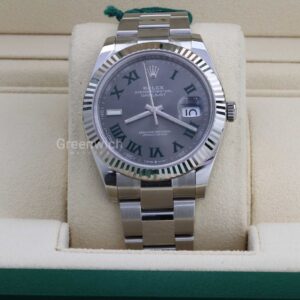 Rolex Datejust 41 Rhodium Green Roman Numeral